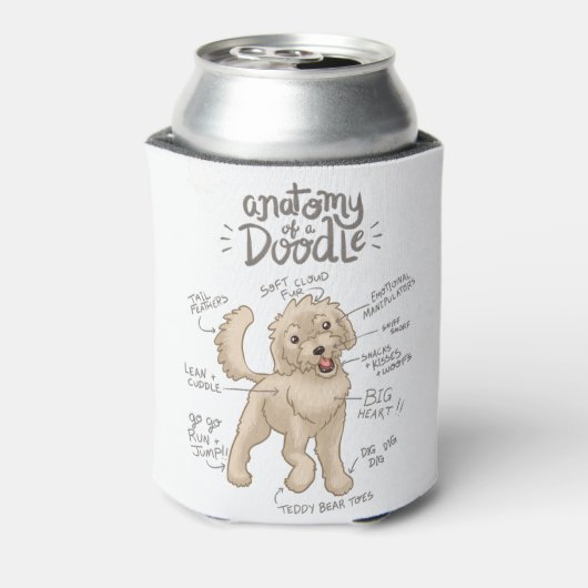 Anatomie van een Doodle Dog Blikjeskoeler (Blikje Achterkant)