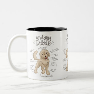 Anatomie van een Doodle Dog Tweekleurige Koffiemok
