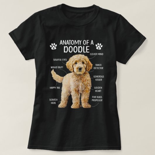 Anatomie van een doodle hond doodle eigenaar Golde T-shirt (Design voorkant)