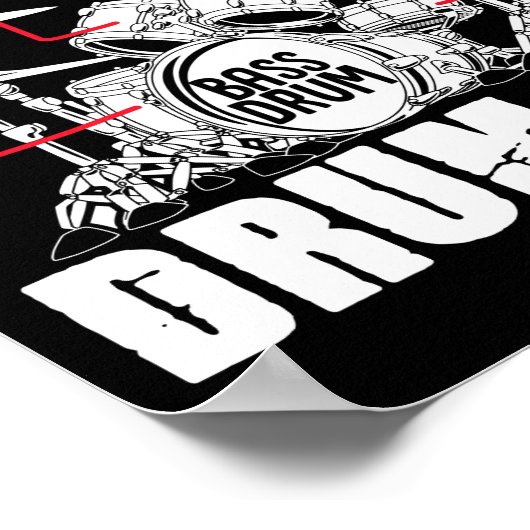 Anatomie van een drumstel Drummer-muzikant onderdi Poster (Hoek)