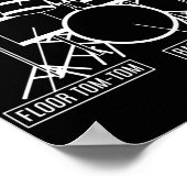 Anatomie van een drumstel Drummer-muzikant onderdi Poster (Hoek)