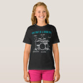 Anatomie van een drumstel Drummer-muzikant onderdi T-shirt (Voorkant volledig)