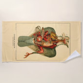 Anatomie van een duif strandlaken (Voorkant)