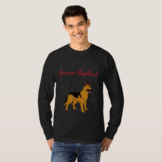 Anatomie van een Duitse herder T-shirt (Voorkant volledig)