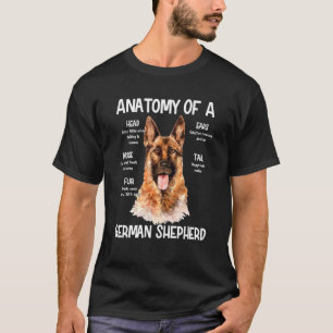 Anatomie van een Duitse herder voor het geluid van T-shirt