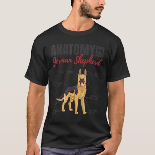 Anatomie van een Duitse herdershond T-shirt (Voorkant)