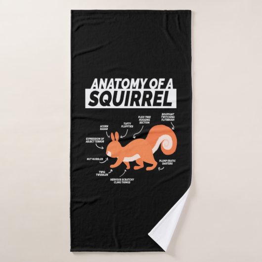 Anatomie van een eekhoorn badhanddoek (Badhanddoek)