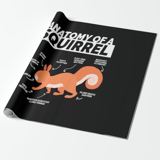 Anatomie van een eekhoorn cadeaupapier (Uitgerold)