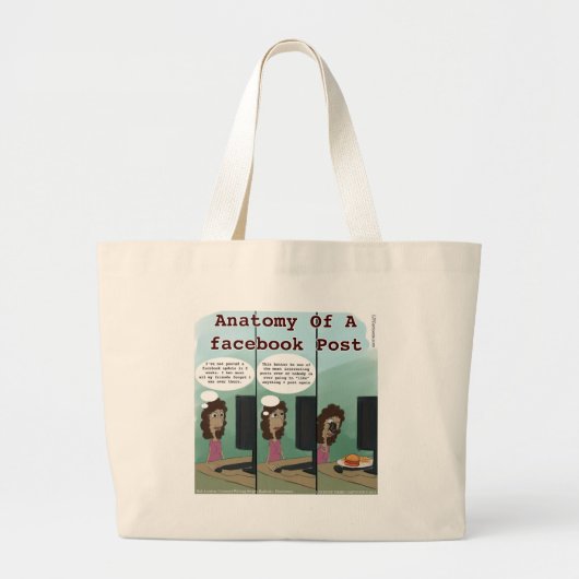 Anatomie van een facebook post Funny Grote Tote Bag (Voorkant)
