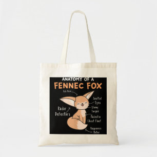 Anatomie van een Fennec Fox Cute Fox Lover Gift Fe Tote Bag