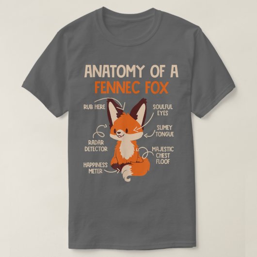 Anatomie van een Fennec voor de klaver van de Fenn T-shirt (Design voorkant)