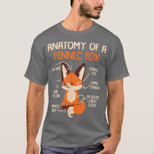 Anatomie van een Fennec voor de klaver van de Fenn T-shirt