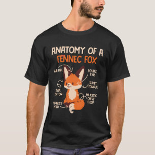 Anatomie van een fennec vos fennec vossen t-shirt