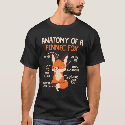 Anatomie van een fennec vos fennec vossen t-shirt (Voorkant)