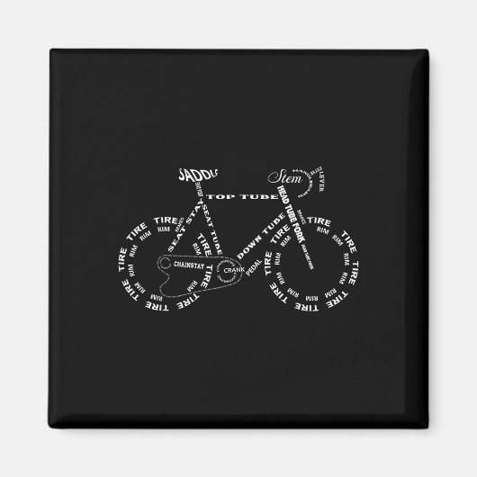 Anatomie van een fiets - grappige fiets onderdelen magneet (Voorkant)