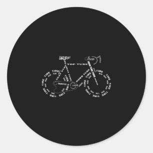 Anatomie van een fiets - grappige fietsdelen fiets ronde sticker