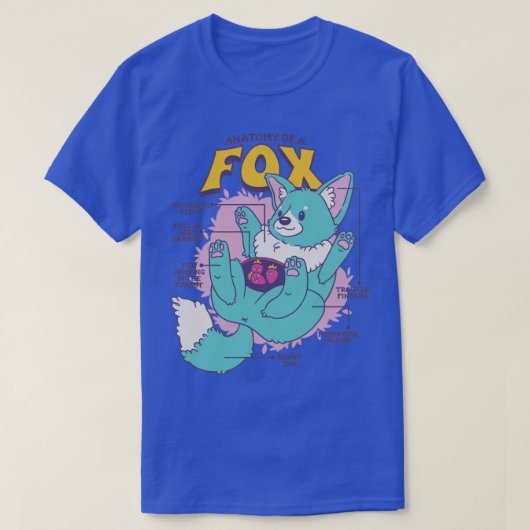 Anatomie van een Fox Funny Animal Gift T-shirt (Design voorkant)