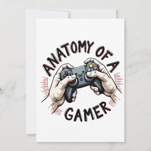 Anatomie van een gamer-kerstkaart – Grappig en uni Feestdagenkaart (Voorkant)