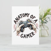 Anatomie van een gamer-kerstkaart – Grappig en uni Feestdagenkaart (Staand voorkant)