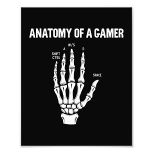 Anatomie van een gamer skelet hand foto afdruk
