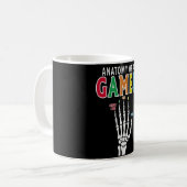 Anatomie van een gamer skelet Hand Funny Coffee Mo Koffiemok (Voorkant links)