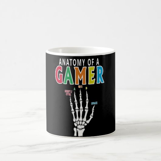 Anatomie van een gamer skelet Hand Funny Coffee Mo Koffiemok (Center)