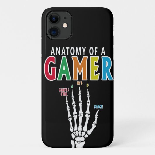 Anatomie van een gamer skelet Hand Funny Hoesje (Achterkant)
