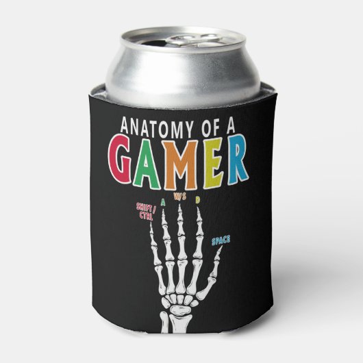 Anatomie van een gamer skelet Hand Funny Koelbox Blikjeskoeler (Blikje Voorkant)
