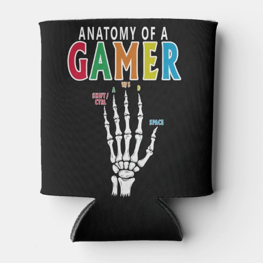 Anatomie van een gamer skelet Hand Funny Koelbox Blikjeskoeler (Voorkant)