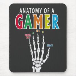 Anatomie van een gamer skelet Hand Funny Muismat