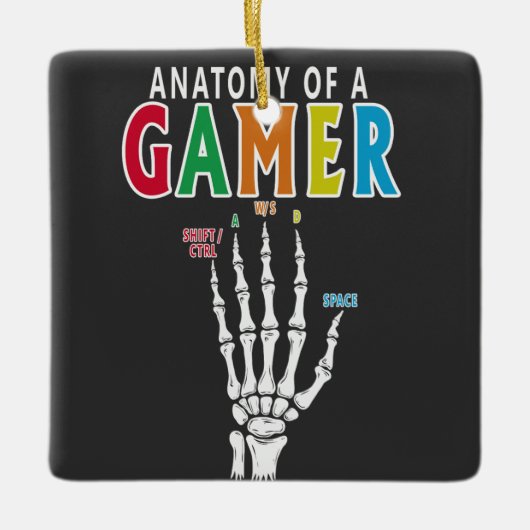 Anatomie van een gamer skelet Hand Funny Ornament (Voorkant)