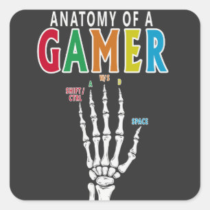 Anatomie van een gamer skelet Hand Funny Sticker