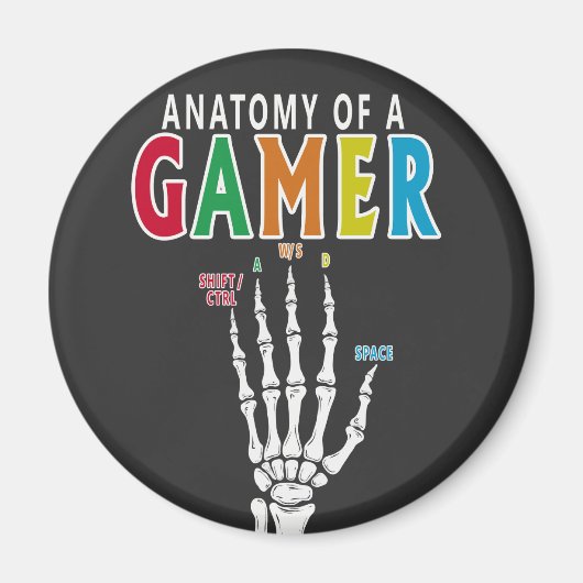 Anatomie van een gamer skelet hand grappige magnee magneet (Voorkant)