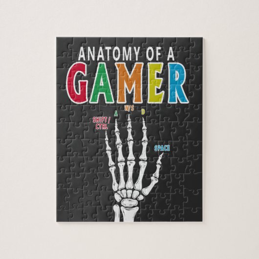 Anatomie van een gamer skelet hand grappige puzzel (Verticaal)