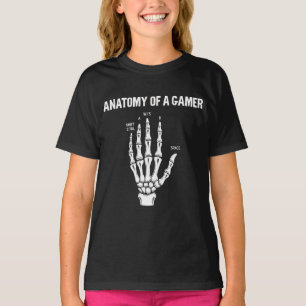 Anatomie van een gamer skelet hand t-shirt