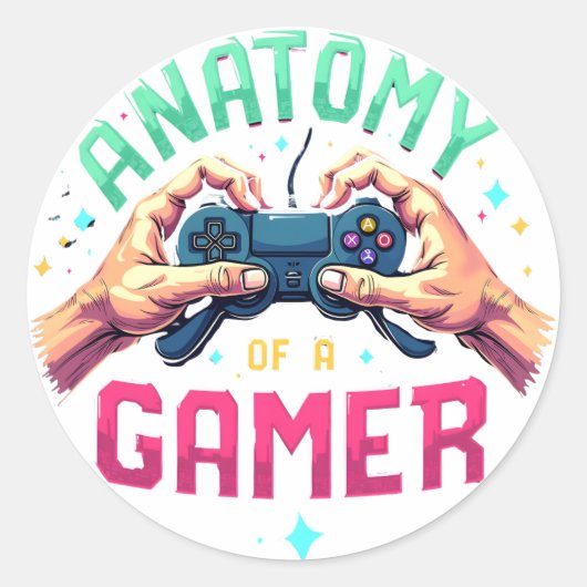 Anatomie van een Gamer sticker - Retro Gamer T-shi (Voorkant)