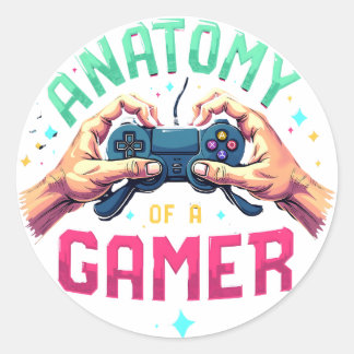 Anatomie van een Gamer sticker - Retro Gamer T-shi