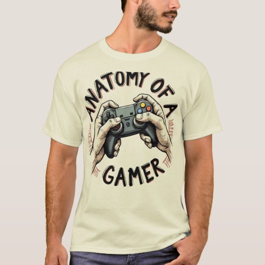 Anatomie van een Gamer T-Shirt - Retro Gamer T-shi (Voorkant)