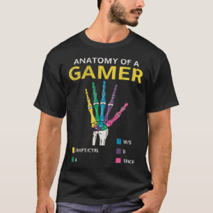Anatomie van een gamer Videospelletjes liefhebber T-shirt