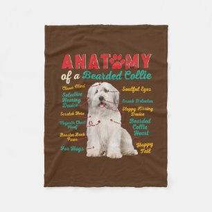 anatomie van een gekaarde collie Funny Dog Fleece Deken