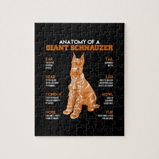 Anatomie van een Giant Schnauzer Dogs Funny Gift Legpuzzel (Verticaal)