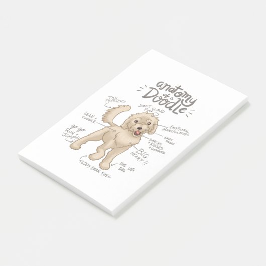 Anatomie van een Goldendoedel Post-it® Notes (Schuin)