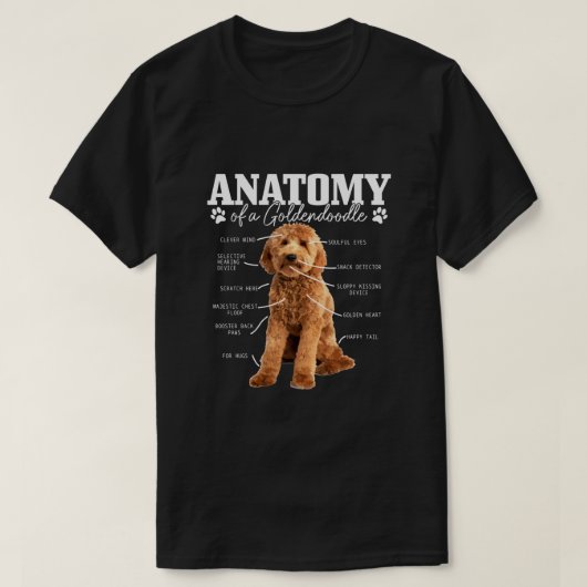 Anatomie van een Goldendoedle Funny Cute Dog Doodl T-shirt (Design voorkant)