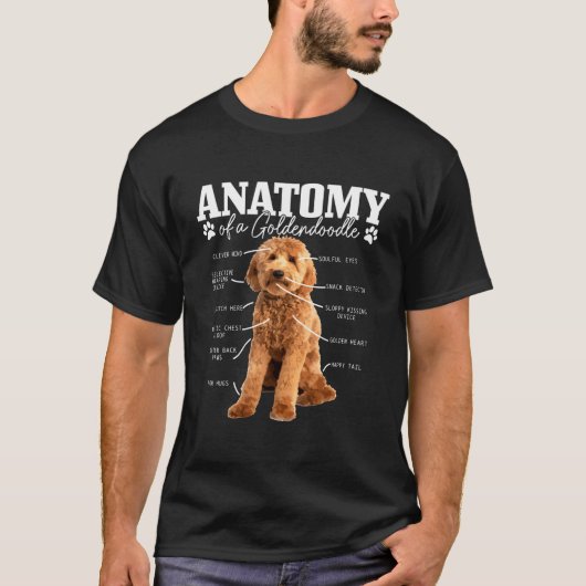 Anatomie van een Goldendoedle Funny Cute Dog Doodl T-shirt (Voorkant)