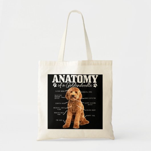 Anatomie van een Goldendoedle Funny Cute Dog Doodl Tote Bag (Voorkant)