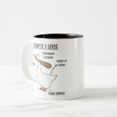 Anatomie van een Goose Funny Goose honkbalknuppel Tweekleurige Koffiemok (Voorkant links)