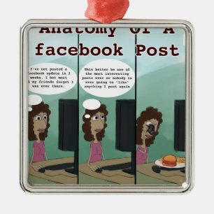 Anatomie van een grappige Facebookpost Metalen Ornament