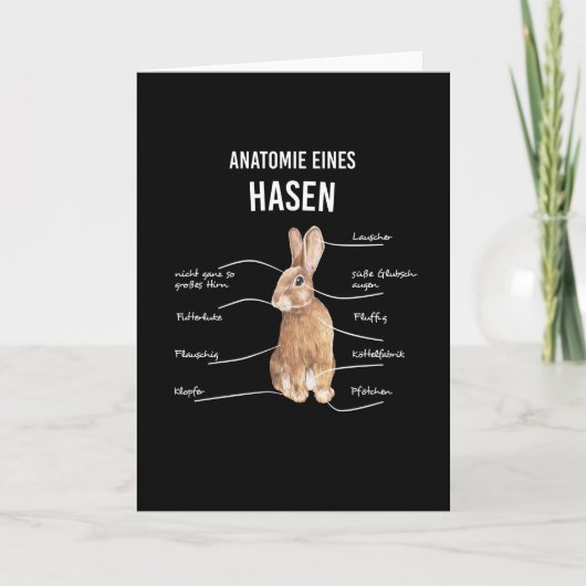 Anatomie van een haas Konijn Bunny Konijn Kaart (Voorkant)