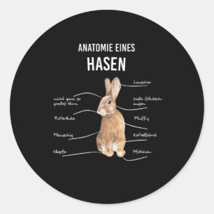 Anatomie van een haas konijn konijn konijn ronde sticker