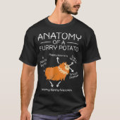 Anatomie van een harige aardappel cavia knaagdierw t-shirt (Voorkant)